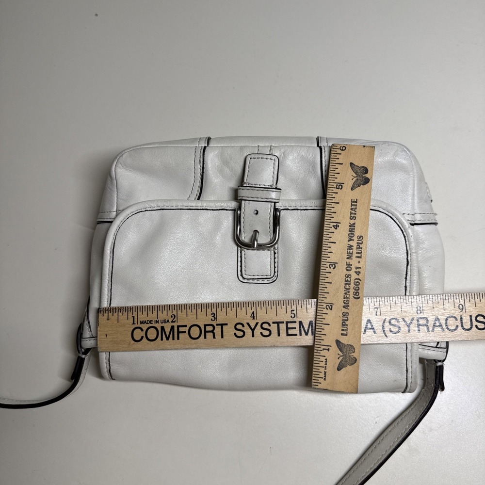 COACH HADLEY Small White Leather Buckle-Trim Field Bag Crossbody F29763 - Picture 9 of 16